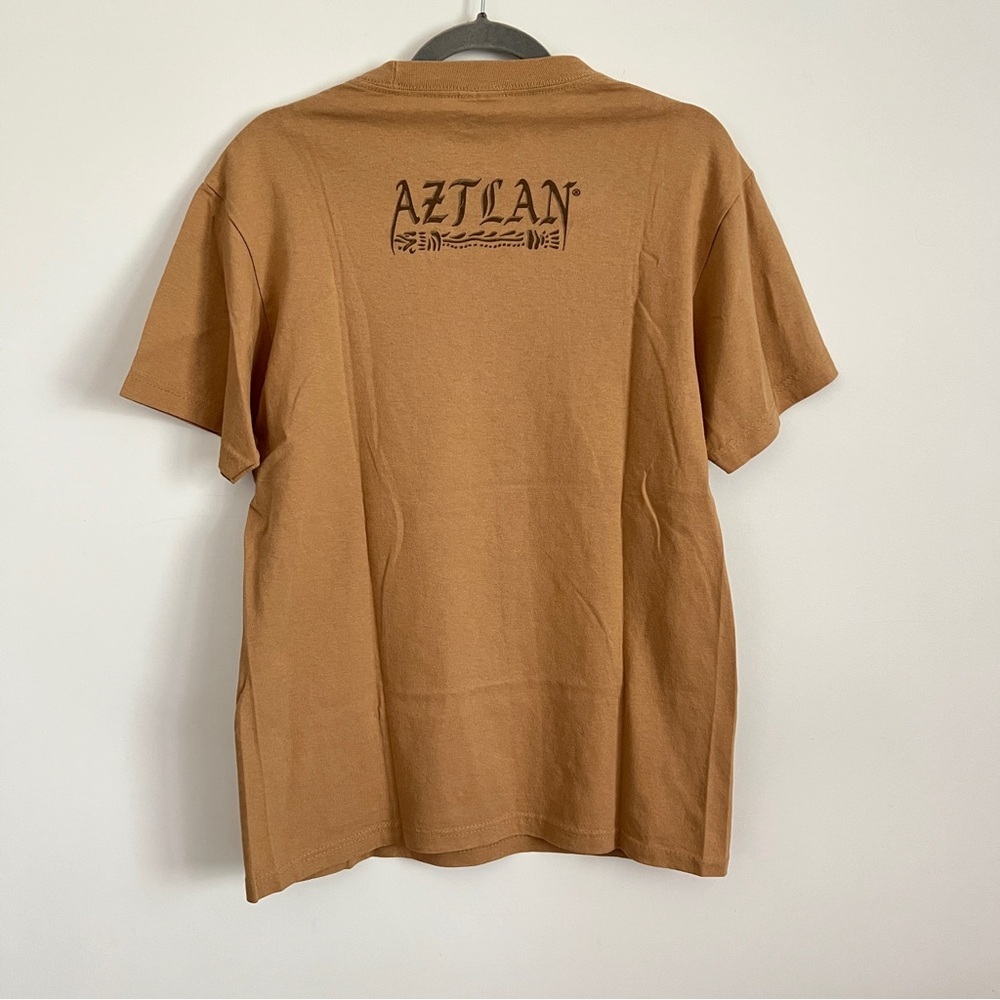DGA Aztec Warrior Graphic Tee Chicano Streetwear Brown Size M - Picture 5 of 7